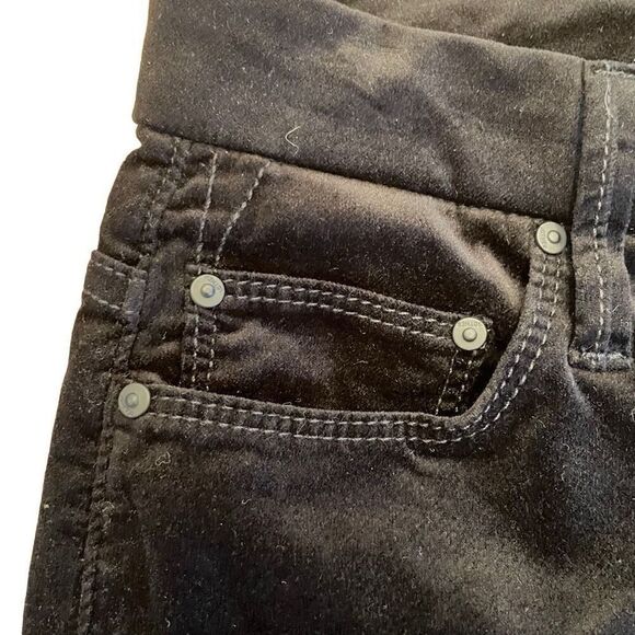 Mother Womens Ankle Velvet High Waisted Looker Pants 25 Black Grunge Skinny Leg - Picture 3 of 10